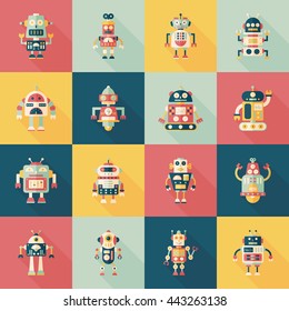 robot and artificial intelligence icons set