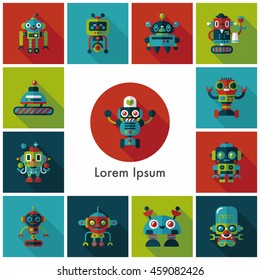 robot and artificial intelligence icons set