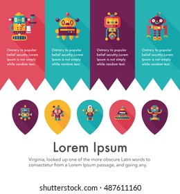 robot and artificial intelligence icons set