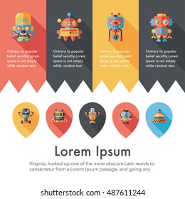 robot and artificial intelligence icons set