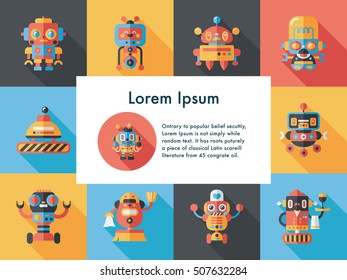 robot and artificial intelligence icons set