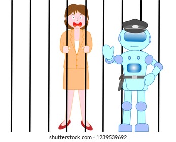 A robot with artificial intelligence that insulates and eliminates the needless business woman.
