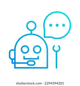 ilustración vectorial del icono de contorno de gradiente de asistencia robot