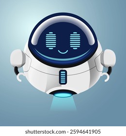 Robot Assistant with AI Technology Representing Futuristic Chat Support Cyborg Intelligence as a Cute 3D Android Cartoon Character Vector Illustration for Modern Bot Digital Innovation