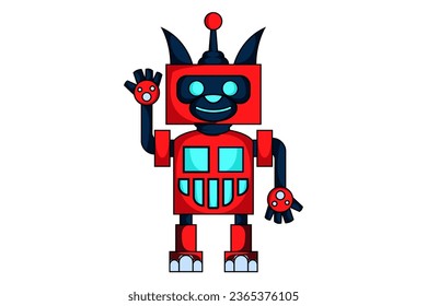 Ilustración de diseño de caracteres del Asistente de robots