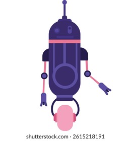 Robot assistant cleaning vector. Domestic machine cleaner icon. Artificial intelligence for house service concept