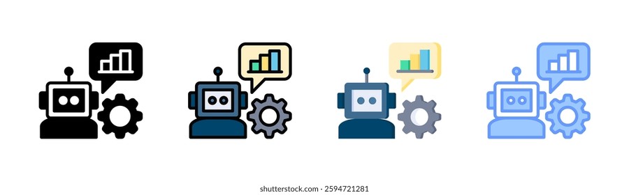 Robot Assistant Icon Element For Design