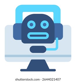 robot assistant for icon illustration