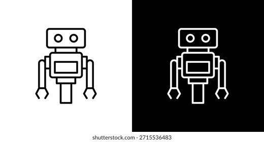 Ícone de assistente de robô no design de linha. Ícones de traçado editáveis.