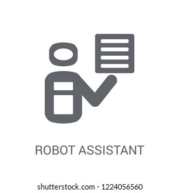 Robot assistant icon. Trendy Robot assistant logo concept on white background from Artificial Intelligence collection. Suitable for use on web apps, mobile apps and print media.
