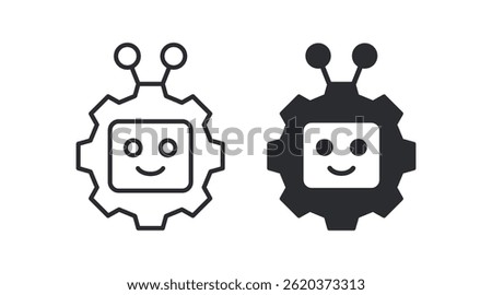 Robot assistant icons. Vector illustration. Symbol of ai automation.