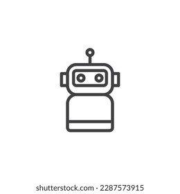 Robot assistant line icon. linear style sign for mobile concept and web design. Smart robotic outline vector icon. Symbol, logo illustration. Vector graphics