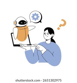 Robot Assistant Ilustraciones modernas. Archivo de Eps 10 sobre fondo transparente