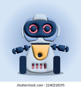 Robot assistant, online consultant. 3d illustration.