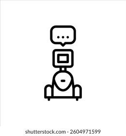 Robot Assistant outline icon. Robot Assistant black line illustration.