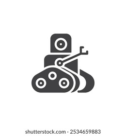 Ícone vetorial assistente de robô. sinal plano preenchido para conceito móvel e web design. Ícone de glifo do Robot Builder. Símbolo, ilustração de logotipo. Gráficos vetoriais