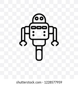 Robot assistant vector linear icon isolated on transparent background, Robot assistant transparency concept can be used for web and mobile