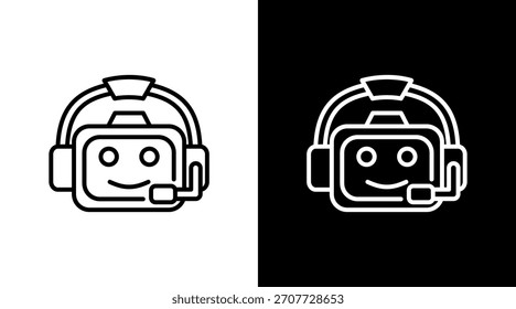 Robot Assistant White Icon Set Vetor