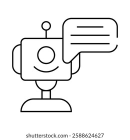robot astronaut line icon vector. robot astronaut sign. isolated contour symbol black illustration