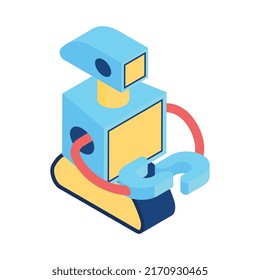 Robot automation composition with isolated image of robotic machinery on blank background vector illustration