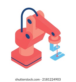 Robot automation composition with isolated image of robotic machinery on blank background vector illustration