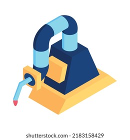 Robot automation composition with isolated image of robotic machinery on blank background vector illustration