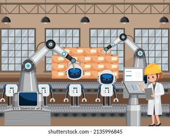 Robot automation industry concept illustration