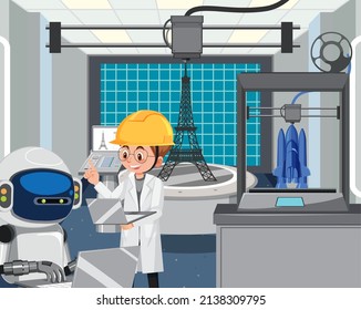 Robot automation industry concept illustration