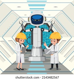 Robot automation industry concept illustration