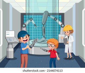 Robot automation industry concept illustration