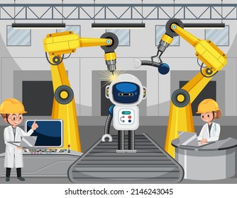 Robot automation industry concept illustration