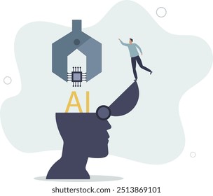 robô e automação design inovador.flat com pessoas.