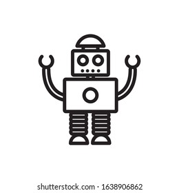 robot automation technology character artificial machine vector illustration linear design