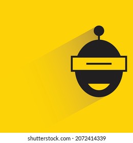 robot avatar with drop shadow on yellow background