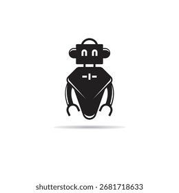 Icono del avatar del robot en el fondo blanco