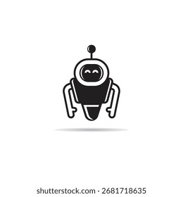 Icono del avatar del robot en el fondo blanco