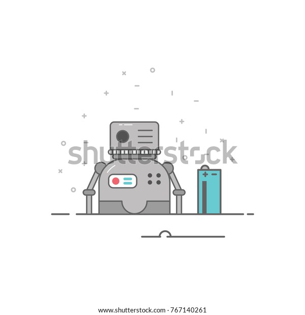 Robot avatar icon vector\
illustration