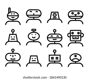 robot avatar icons set vector illustration