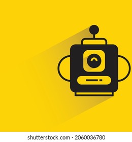 avatar robot con ilustración vectorial de fondo amarillo