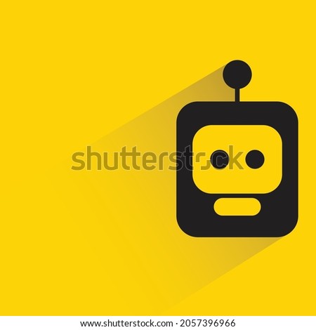 robot avatar on yellow background vector illustration