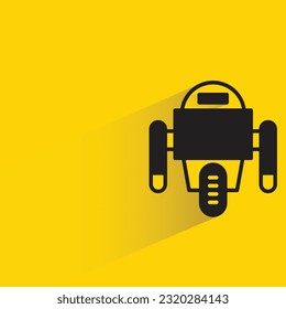 robot avatar with shadow on yellow background