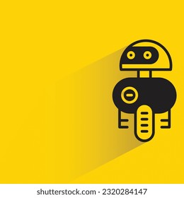robot avatar with shadow on yellow background