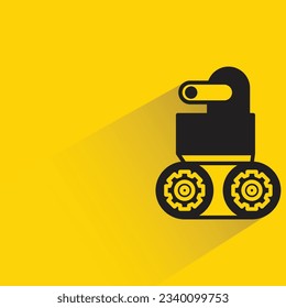 robot avatar with shadow on yellow background