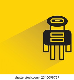 robot avatar with shadow on yellow background