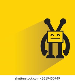 avatar robô com sombra no plano de fundo amarelo