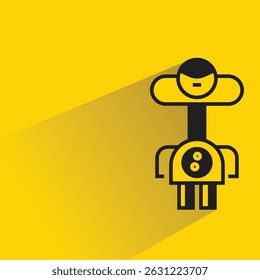 robot avatar with shadow on yellow background