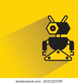 robot avatar with shadow on yellow background