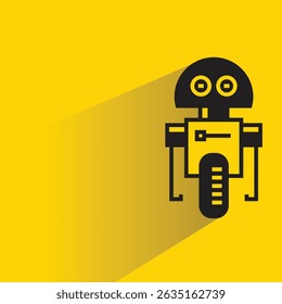 robot avatar with shadow on yellow background