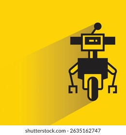 avatar robô com sombra no plano de fundo amarelo