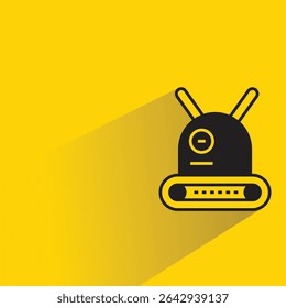 robot avatar with shadow on yellow background